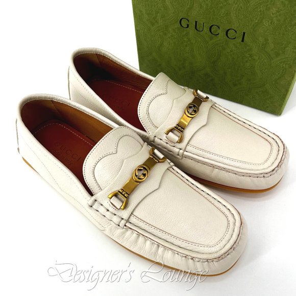 NEW GUCCI Men's Loafer 7G / US 7.5 Interlocking G Horsebit Leather Moccasin Shoe - Picture 2 of 9